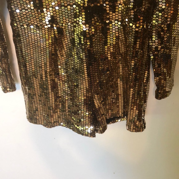 🎉HP Mirrored Sequin V-Neck Romper LARGE - Picture 6 of 6
